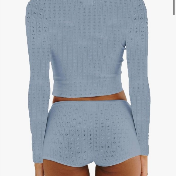 Blue Knit Two-Piece Set - Picture 2 of 3